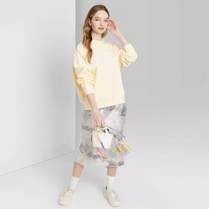 wild fable crew neck Hawaii yellow sweater